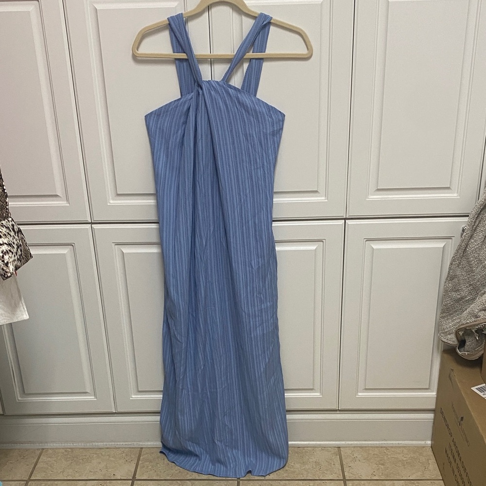 Stylish Blue Striped Maxi Dress